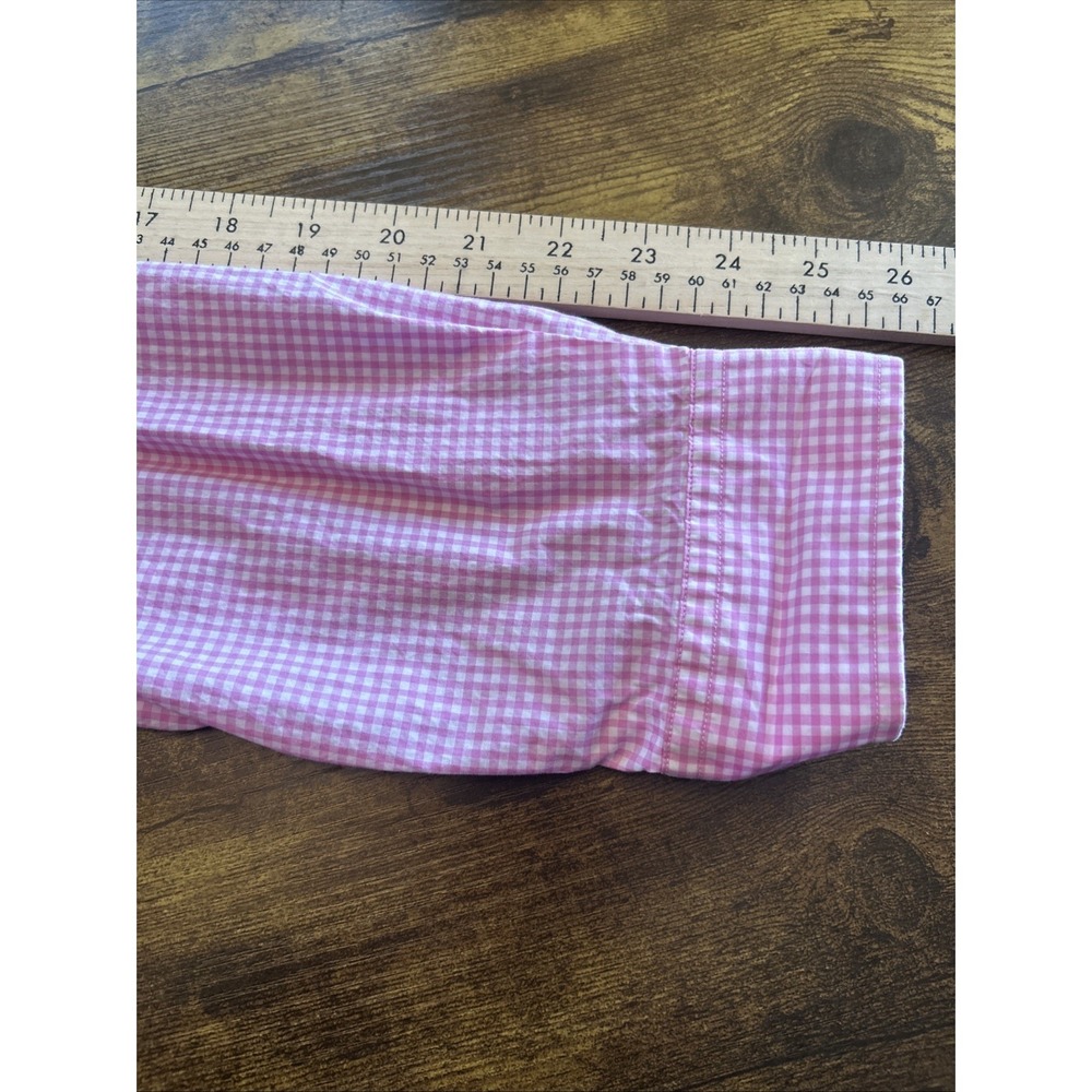 Ralph Lauren Men's XL Pink Gingham Shirt Green Pony Cotton Long Sleeve - Picture 6 of 9